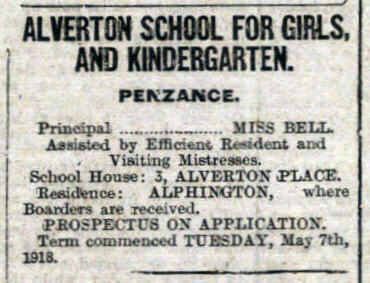 Ad from Cornishman 15th May 1918